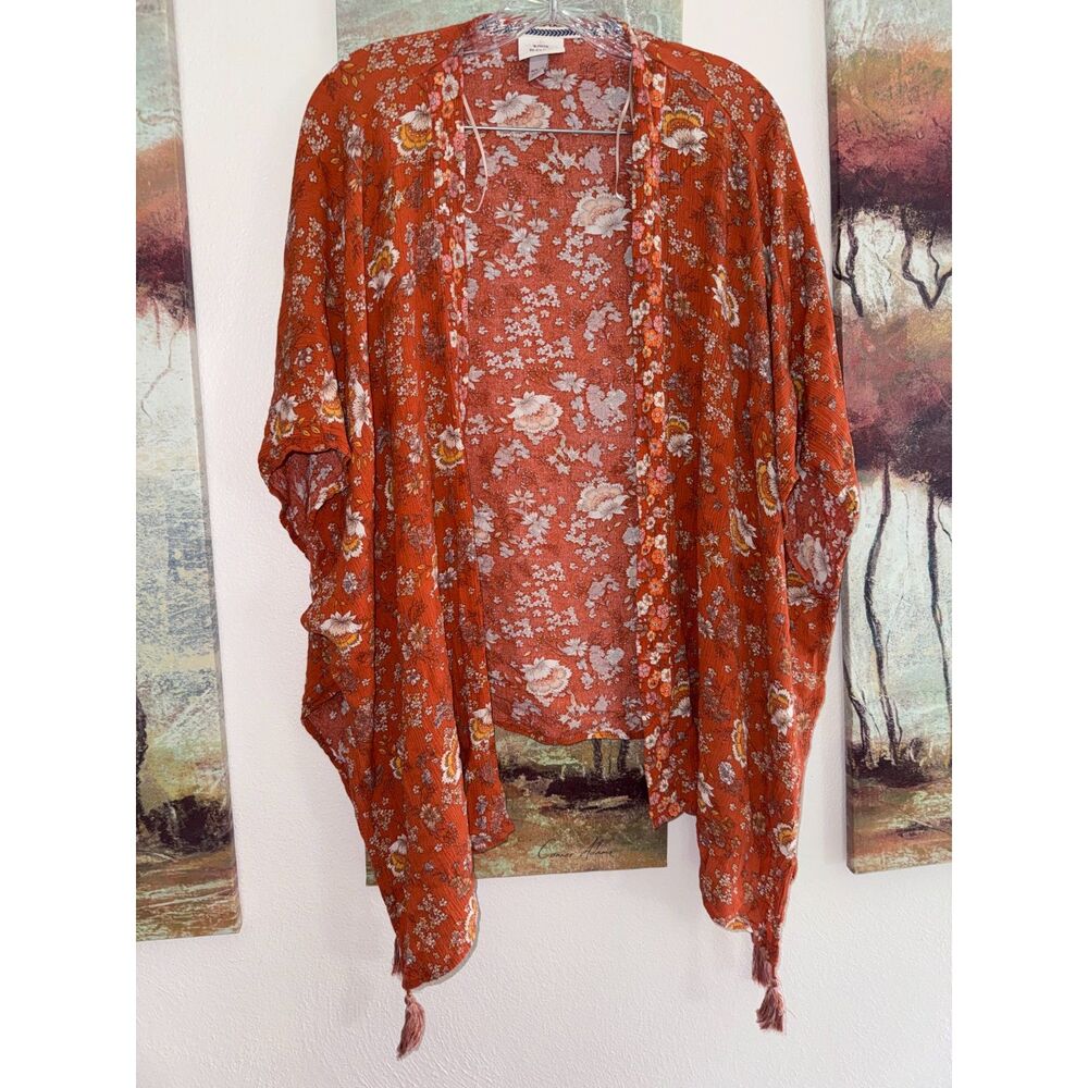 Orange Floral Shawl